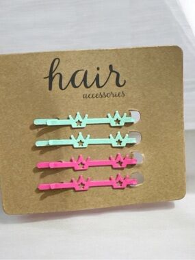 Haia Accessories Mint & Pink Crown Bobby Pin Set - Kids
1540